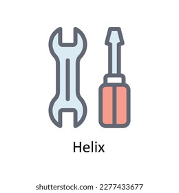 Helix Vector    Fill Outline Icons. Simple stock illustration stock