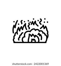 Hell black line icon. Natural element. Pictogram for web page, mobile app, promo.