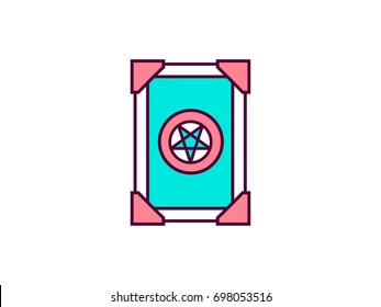hell book with a pentagram, Satan's Bible flat icon