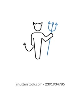 hell concept line icon. Simple element illustration. hell concept outline symbol design.