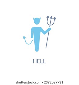 hell concept line icon. Simple element illustration. hell concept outline symbol design.