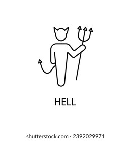 hell concept line icon. Simple element illustration. hell concept outline symbol design.