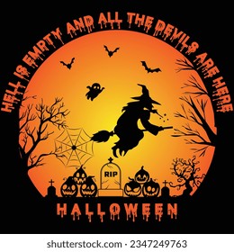 Hell is empty Halloween T shirt design