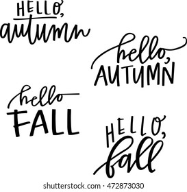 Hell Fall & Autumn Vector Hand Lettering Set