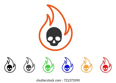 Hell Fire icon. Vector illustration style is a flat iconic hell fire symbol with black, grey, green, blue, red, orange color versions. Designed for web and software interfaces.