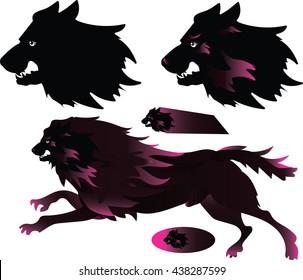 hell hounds - vector drawing evil predator