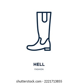 hell icon from fashion collection. Thin linear hell, fiery, fire outline icon isolated on white background. Line vector hell sign, symbol for web and mobile