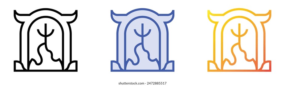 hell icon. Linear, Blue Fill and Gradient Style Design Isolated On White Background