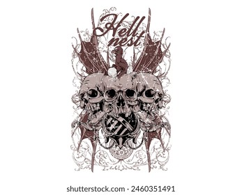 Hell nest vector art illustration for print and and t-shirt design 