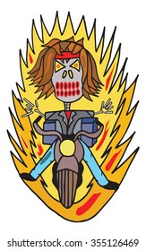 hell of a ride vector illustration