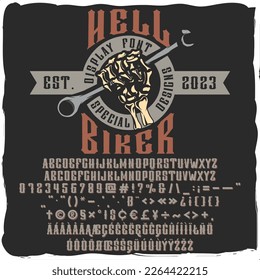 Hell rider font with multilingual characters