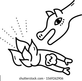 hell and soul line art icon