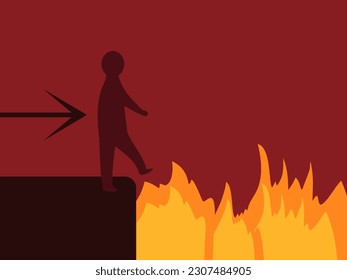 hell torment flat design vector illustration