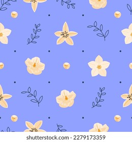 Hellebore florido en tonos pastel sin costuras. El invierno se elevó. Hellebores de temporada floral Vector botany ilustración para tarjeta de saludo, tela, papel de pared o papel de envoltura
