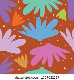 Hellebore Flowers Vector Seamless Pattern in Peach Fuzz Color. Winter Christmas Rose. Lenten rose. Helleborus niger