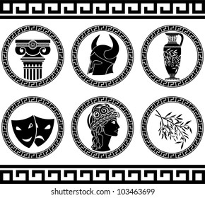 hellenic buttons. stencil. fifth variant. vector illustration