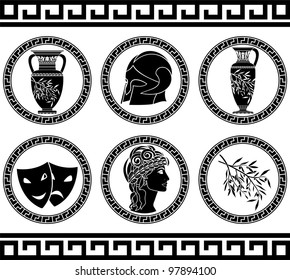 hellenic buttons. stencil. fourth variant. vector illustration