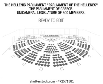 The Hellenic Parliament or Parliament of the Hellenes, is the parliament of Greece. Editable Seats. 300 Seats. Seating Plan. Perspective.