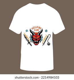 HELLFIRE CLUB new edition T-shirt design for men and women. Vector Illustration. 