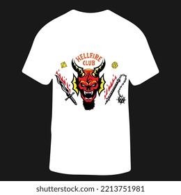 HELLFIRE CLUB T-shirt design for men and women. Vector Illustration. 