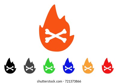 Hellfire Flame icon. Vector illustration style is a flat iconic hellfire flame symbol with black, grey, green, blue, red, orange color versions. Designed for web and software interfaces.