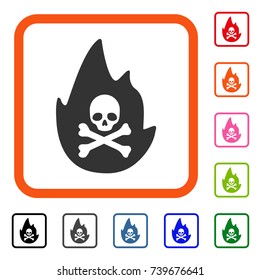 Hellfire icon. Flat gray pictogram symbol in an orange rounded square. Black, gray, green, blue, red, orange color versions of Hellfire vector. Designed for web and software interfaces.