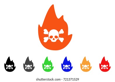 Hellfire icon. Vector illustration style is a flat iconic hellfire symbol with black, gray, green, blue, red, orange color variants. Designed for web and software interfaces.