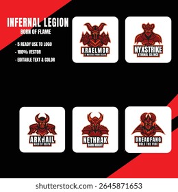 Hellfire Knight Mascot Logotipo Pacote
