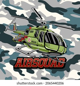 hellicopter military sky operation vector illustration