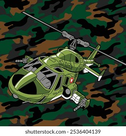 hellicopter military sky operation vector illustration