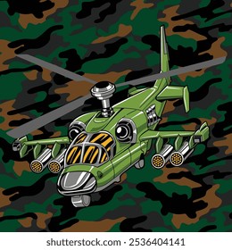 hellicopter military sky operation vector illustration