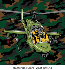 hellicopter military sky operation vector illustration