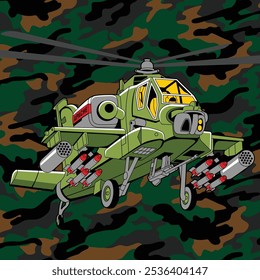 hellicopter military sky operation vector illustration