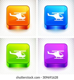 Hellicopter on Color Square Buttons