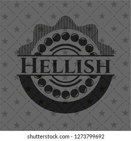 Hellish black emblem. Vintage.