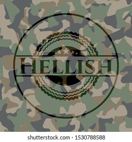 Hellish camo emblem. Vector Illustration. Detailed.