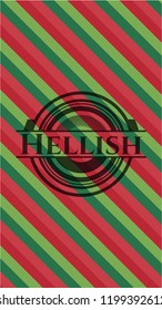 Hellish christmas style emblem.
