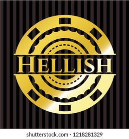 Hellish gold badge or emblem