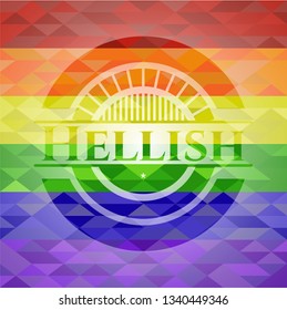 Hellish lgbt colors emblem 
