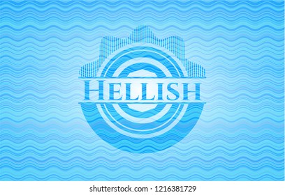 Hellish water badge background.