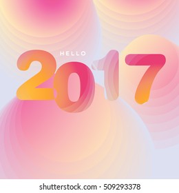 Hello 2017/ New Year celebration background/ Calendar cover design