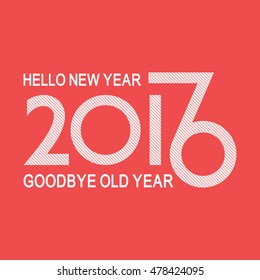  Hello 2017 New year, goodbye 2016 year. vector illustration
