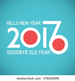  Hello 2017 New year, goodbye 2016 year. vector illustration