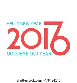  Hello 2017 New year, goodbye 2016 year. vector illustration