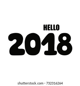 Hello 2018 hand lettering inscription