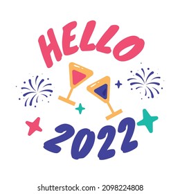 Hello 2020 Celebration New Year Vector