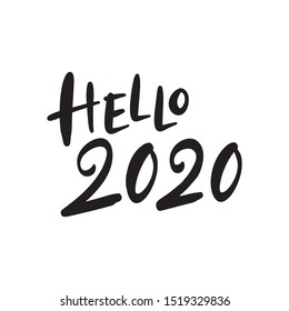 Hello 2020 Hand Lettering Illustration Modern Stock Vector (Royalty ...