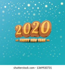 Hello 2020 Happy new year creative design background or greeting card with colorful numbers. 2020 Happy new year label or icon isolated on night sky background with stars and lights