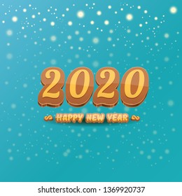 Hello 2020 Happy new year creative design background or greeting card with colorful numbers. 2020 Happy new year label or icon isolated on night sky background with stars and lights