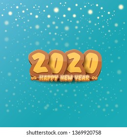 Hello 2020 Happy new year creative design background or greeting card with colorful numbers. 2020 Happy new year label or icon isolated on night sky background with stars and lights